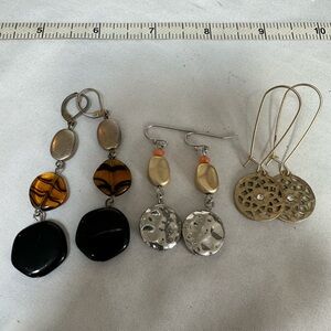 Three neutral vibe dangle earrings